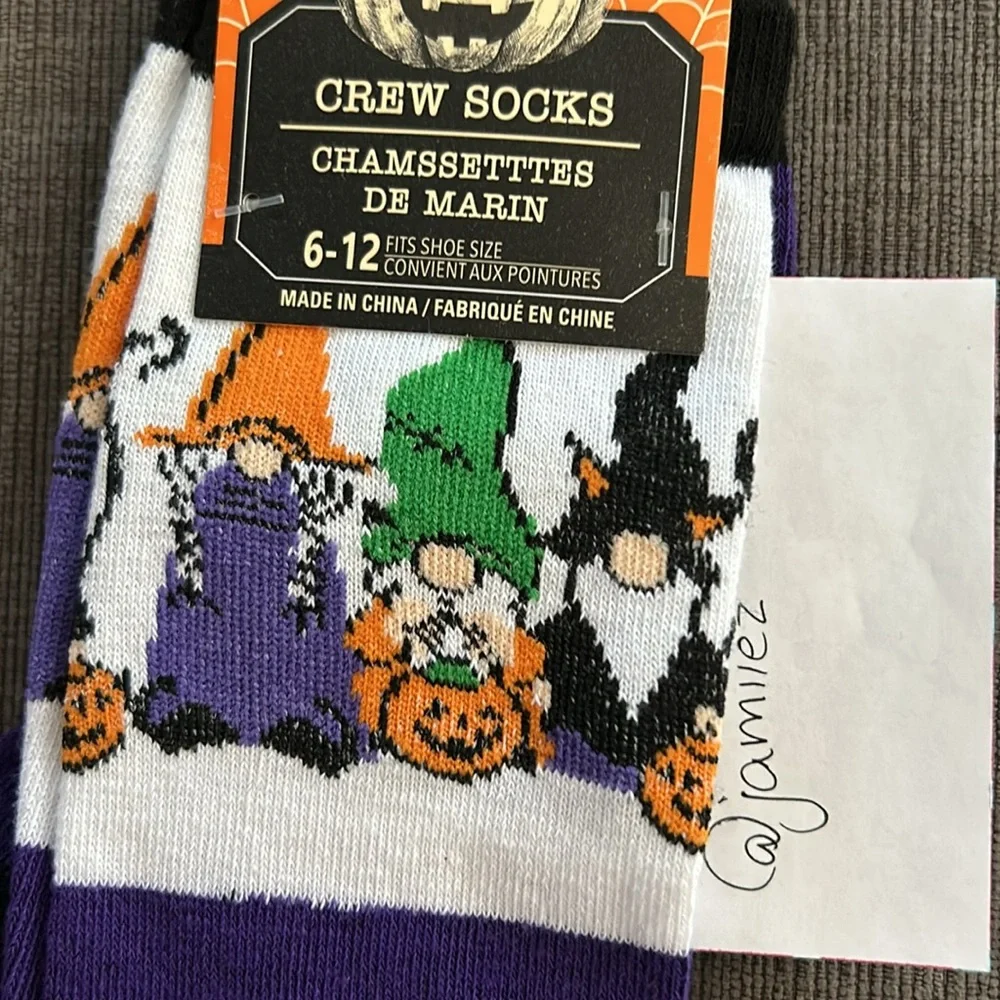 Halloween Gnome Crew Socks 6-12